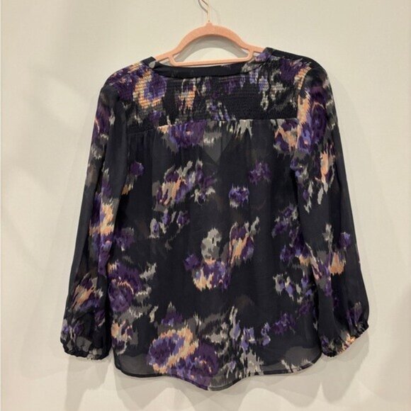 Joie Floral Blouse - Women’s XS, 100% Silk, Sheer & Elegant - Picture 4 of 7